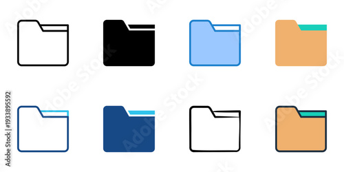 Directory icons set multiple style collection. Editable stroke 
