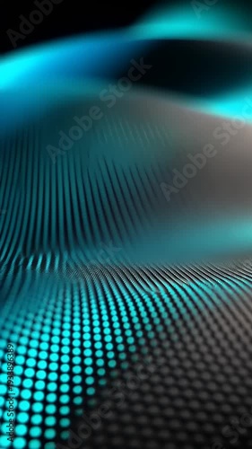 blue light on black dot matrix background