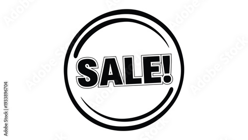 Sale Circular Icon: Bold typography and a circular design work in perfect harmony to draw the viewer's attention and convey a sense of urgency and appeal.
