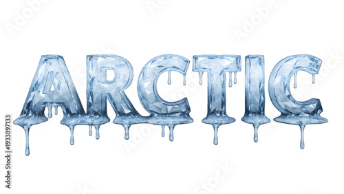 Dripping icy arctic text with melting effect