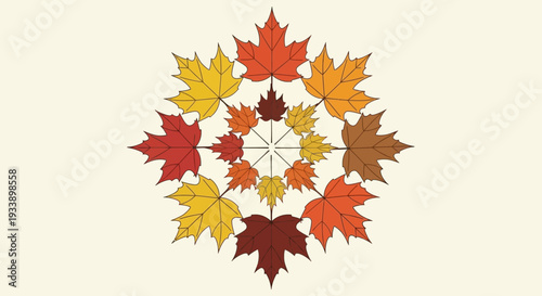 Autumn Maple Leaf Mandala Pattern