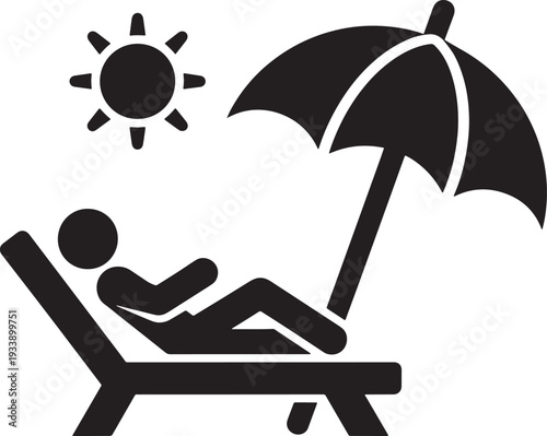 Beach Relaxation Icon – Vacation and Leisure Symbol