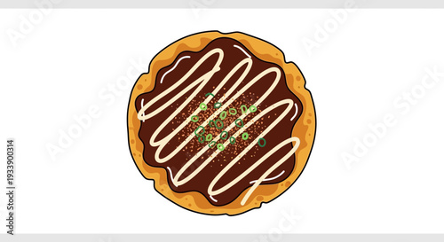 Okonomiyaki Japanese Savory Pancake with Toppings