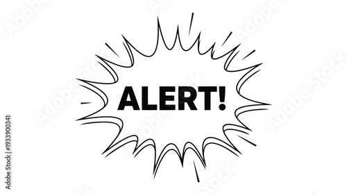 Alert: A bold ALERT! text is dramatically displayed within a stylized burst, conveying a sense of urgency, and drawing instant attention.