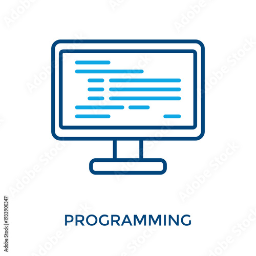 Programming Icon Outline Color Style. Vector Illustration For Graphic Design