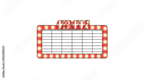 A vintage circus sign with a blank marquee for showtimes or announcements