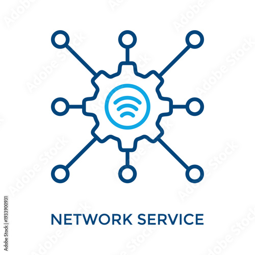 Network Service Icon Outline Color Style. Vector Illustration For Graphic Design