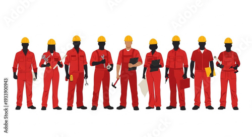 Group of Construction Workers Standing.