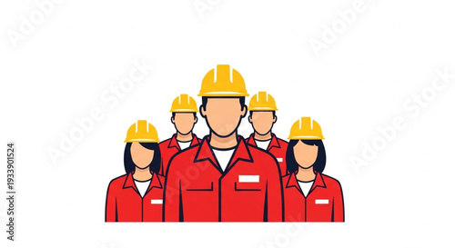 Group of Construction Workers Wearing Hardhats.