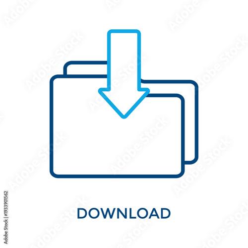 Download Icon Outline Color Style. Vector Illustration For Graphic Design