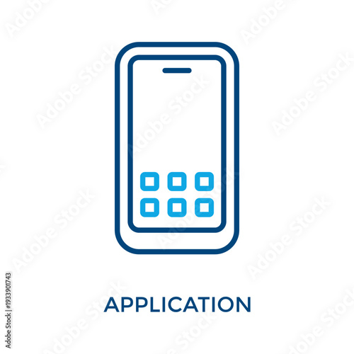 Application Icon Outline Color Style. Vector Illustration For Graphic Design