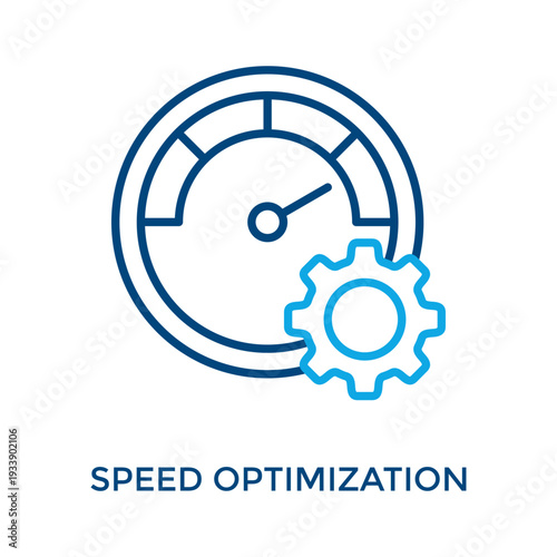 Speed Optimization Icon Outline Color Style. Vector Illustration For Graphic Design