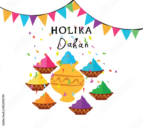 March 3 Holika dahan bonfire with gulal for holi festival celebration