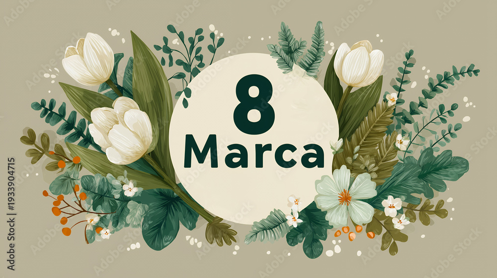 Obraz premium 8 marca życzenia, kartka, dzień kobiet
