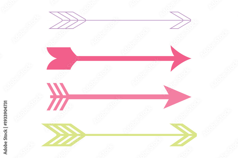 Fototapeta premium Colorful arrow icon set. Arrow. Cursor. Arrow vector icon. Modern simple arrows. Vector illustration.