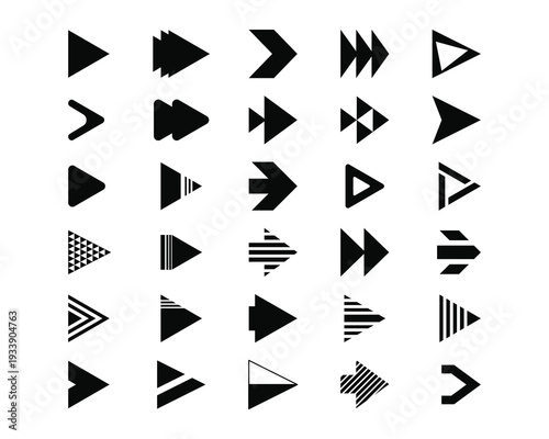 Black arrow icon set. Arrow. Cursor. Arrow vector icon. Modern simple arrows. Vector illustration.Mega set of vector arrows .