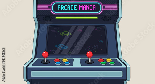 Retro Arcade Machine "Arcade Mania" Pixel Art
