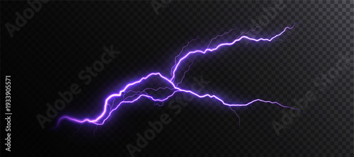 A vibrant purple lightning bolt creates a dynamic energy effect. Vector for dark backgrounds.