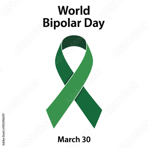 Bipolar Day green ribbon March 30 bipolar disorder awareness