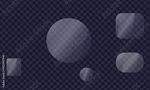 glossy glass text box frame neon liquid effect square icon glitch background blue