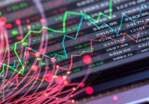 Wallpaper Mural Stock market and AI technology with data visualization and fibre optics Torontodigital.ca
