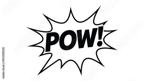 Dynamic comic book Pow!: A striking graphic of the word POW! erupts from an exploding burst. It is an image that conveys impact and energy. 