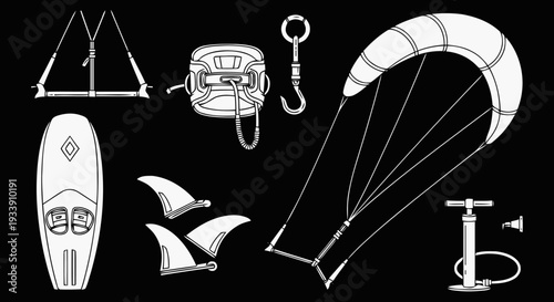 Illustration showcases a lineup of various kitchen utensils and appliances including a toaster, blender, mixer, coffee maker, and dishes