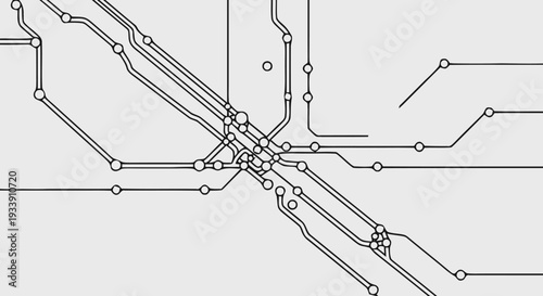 Metro Map Lines and Stations Diagram.