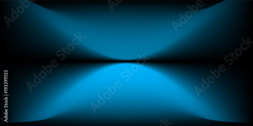 Abstract gradient podium background. blue empty 3d studio backdrop. Clean scene for product presentation mockup template. Vector illustration.