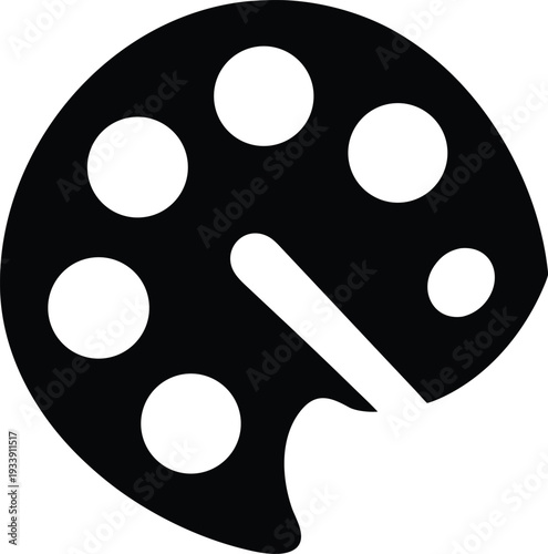 theatrical makeup palette silhouette vector illustration on transparent background