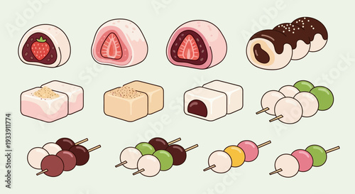 Japanese Sweets: Mochi, Dango, and Ichigo Daifuku Assortment