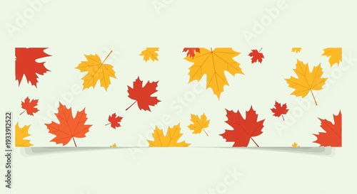 Autumn Leaves Falling Seamless Pattern Background