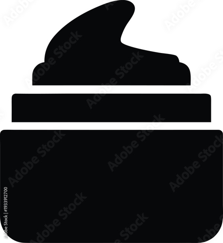 moisturizer jar silhouette vector illustration on transparent background