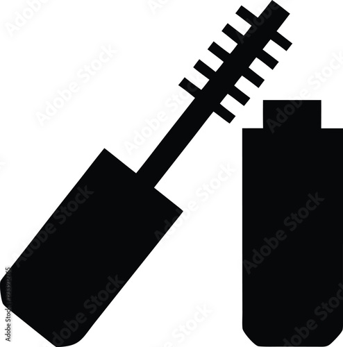 mascara tube silhouette vector illustration on transparent background