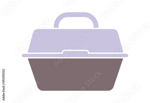Lunch takeaway box symbol designed for food packaging illustrations.