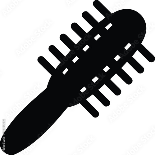 hairbrush silhouette vector illustration on transparent background