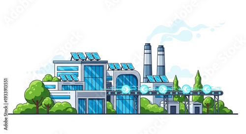 Industrial Facility with Blue Architecture.