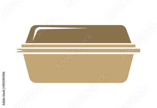 Takeout food container icon representing a disposable lunch box for meal delivery services.