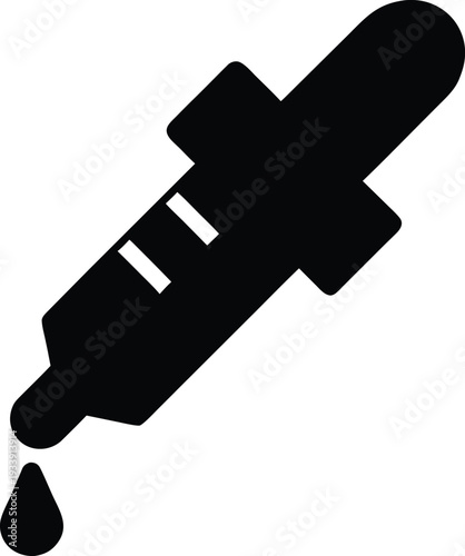 hair oil dropper silhouette vector illustration on transparent background