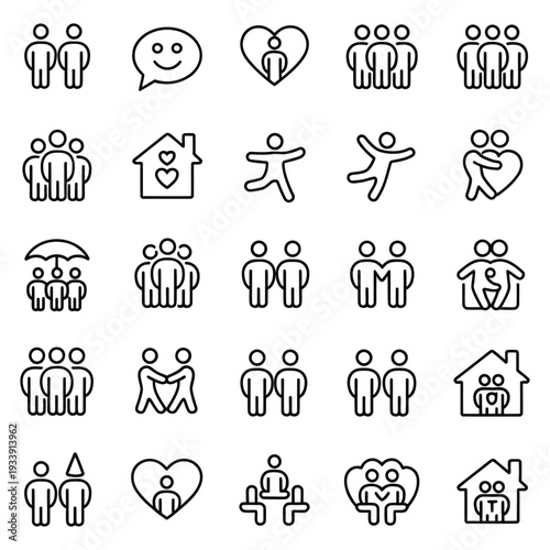 Collection of human relationship and family people