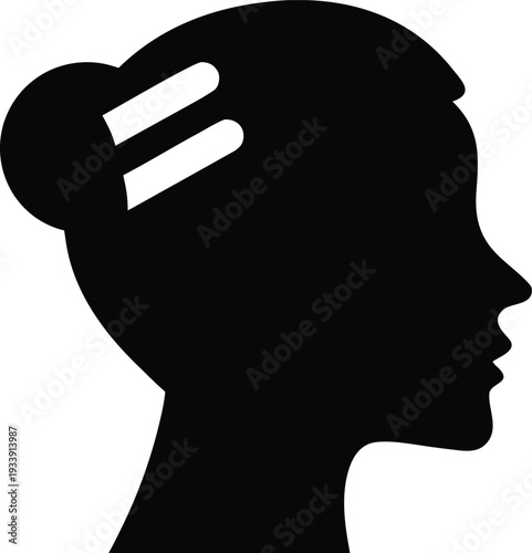 hair net for updos silhouette vector illustration on transparent background