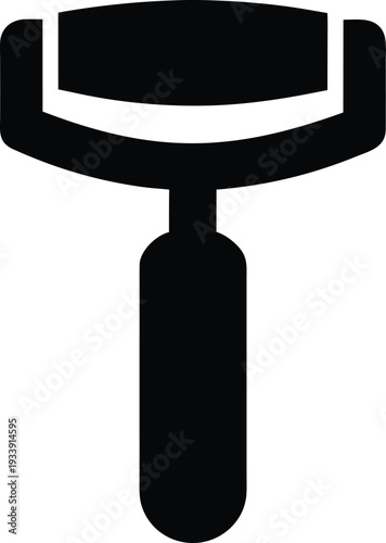 facial roller jade rose quartz silhouette vector illustration on transparent background