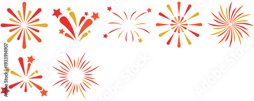 Set of Firework Bursts Icons