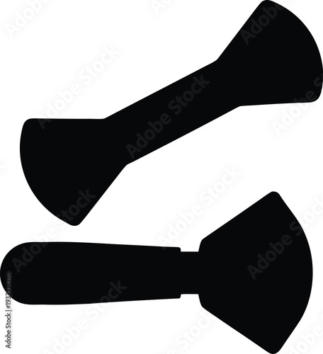 dual ended brush blush highlight silhouette vector illustration on transparent background