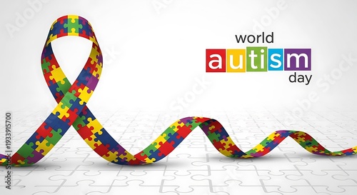 World autism day awareness ribbon