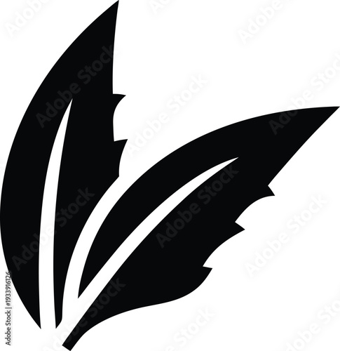 aloe vera leaf silhouette vector illustration on transparent background