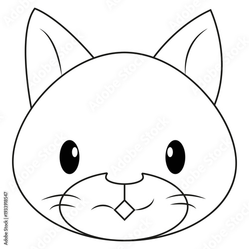 vector illustration of cartoon cat head