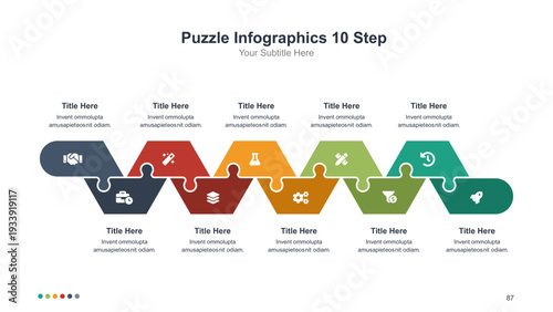 10 Step Puzzle Infographic Template