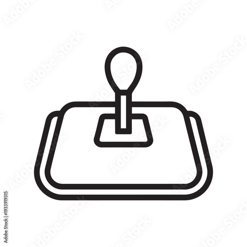 Manual Gear Shifter Icon Vector - Minimalist Automotive Transmission and Car Control Line Art Design