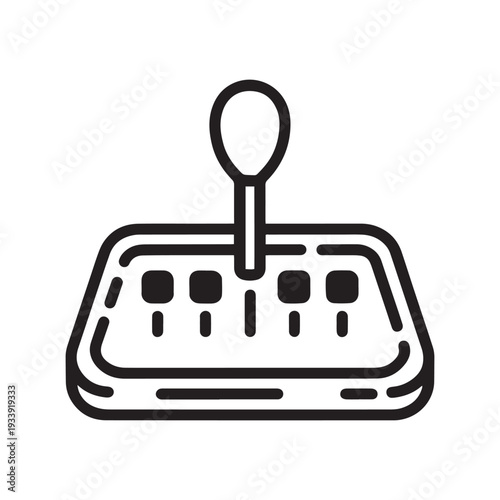 Manual Gear Shifter Icon Vector - Minimalist Automotive Transmission and Car Control Line Art Design